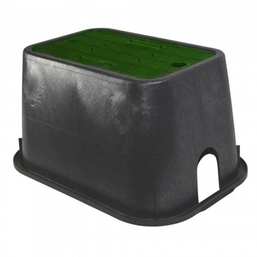 NDS - D1000-SG - 10" x 15" Valve Box, with Drop-In Lid, Black Body & Green Lid