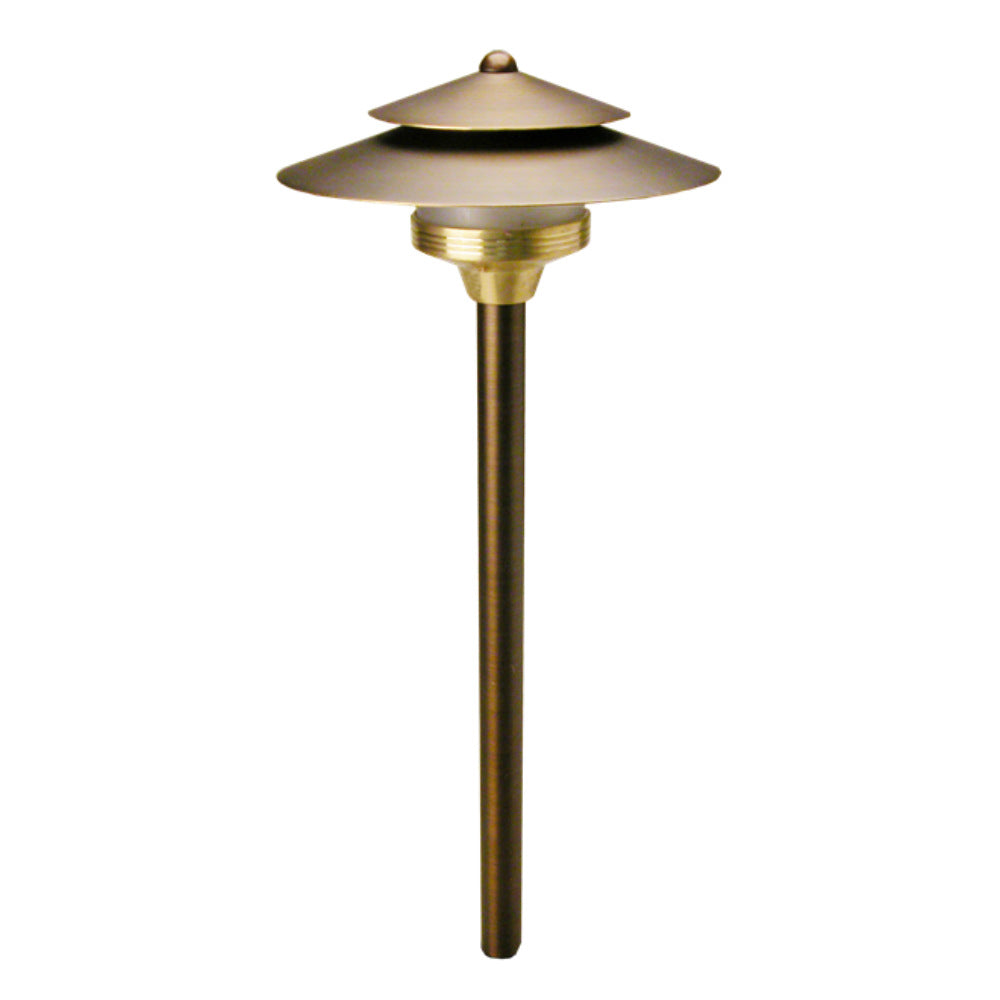 Unique - SA-NL - Saturn Path Light 18" Riser Brass Housing Weathered Brass Finish No Lamp