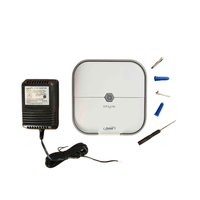 Side view of Orbit B-hyve indoor controller highlighting power cord, mounting slots, and compact design for indoor sprinkler control installations.