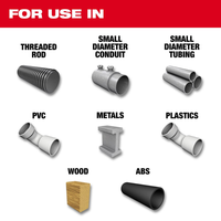Detail image of Milwaukee 12in high-tension hacksaw 48-22-0050 illustrating reinforced metal frame and blade angle designed for professional use (product image).