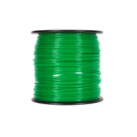 Oregon .105 in (2.7 mm) round trimmer line shown on a 3 lb spool, green co‑polymer line wound neatly on a labeled plastic spool to limit tangles.