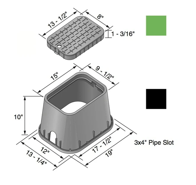 Replacement Cover Exclusively for NDS D1000 10x15 valve boxes (9x13 lid)
