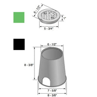NDS - 107BC - Standard 6" Round, with Overlapping Cover, All Green