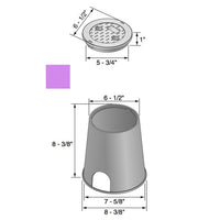 NDS - 107PBCR - Standard 6" Round, Overlapping Cover, Purple Lid