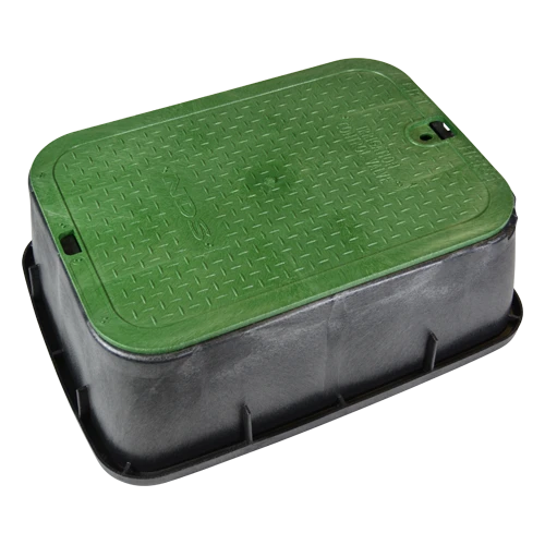 NDS - 115TBC - STD 14"x19"x6" Tapered Box and Overlapping Lid Black Body / Green Lid