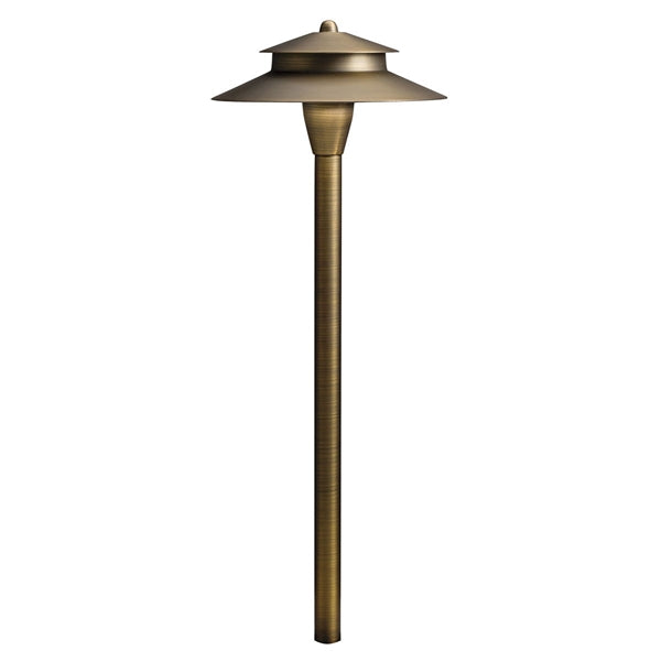 Kichler - 15480CBR -12-Volt 8.5-inch Path Light, Cast Centennial Brass