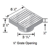 NDS - 920B - 6" Sq Brass Grate with Adpt