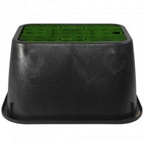 NDS - D1000-SG - 10" x 15" Valve Box, with Drop-In Lid, Black Body & Green Lid