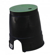 NDS - D109-G - Standard 6" Round Valve Box, with Overlapping Lid, Black Body & Green Lid
