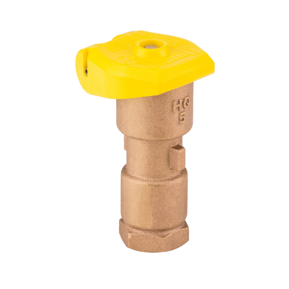 Hunter - HQ5LRCR - Hunter Quick Coupling Valve 1 in. FIPT Inlet 1-Piece Body 2-Slots with Yellow Rubber Locking Cover