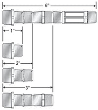 M481-101 - 3/4" x 1/2" x 6" Poly Cut-Off Riser