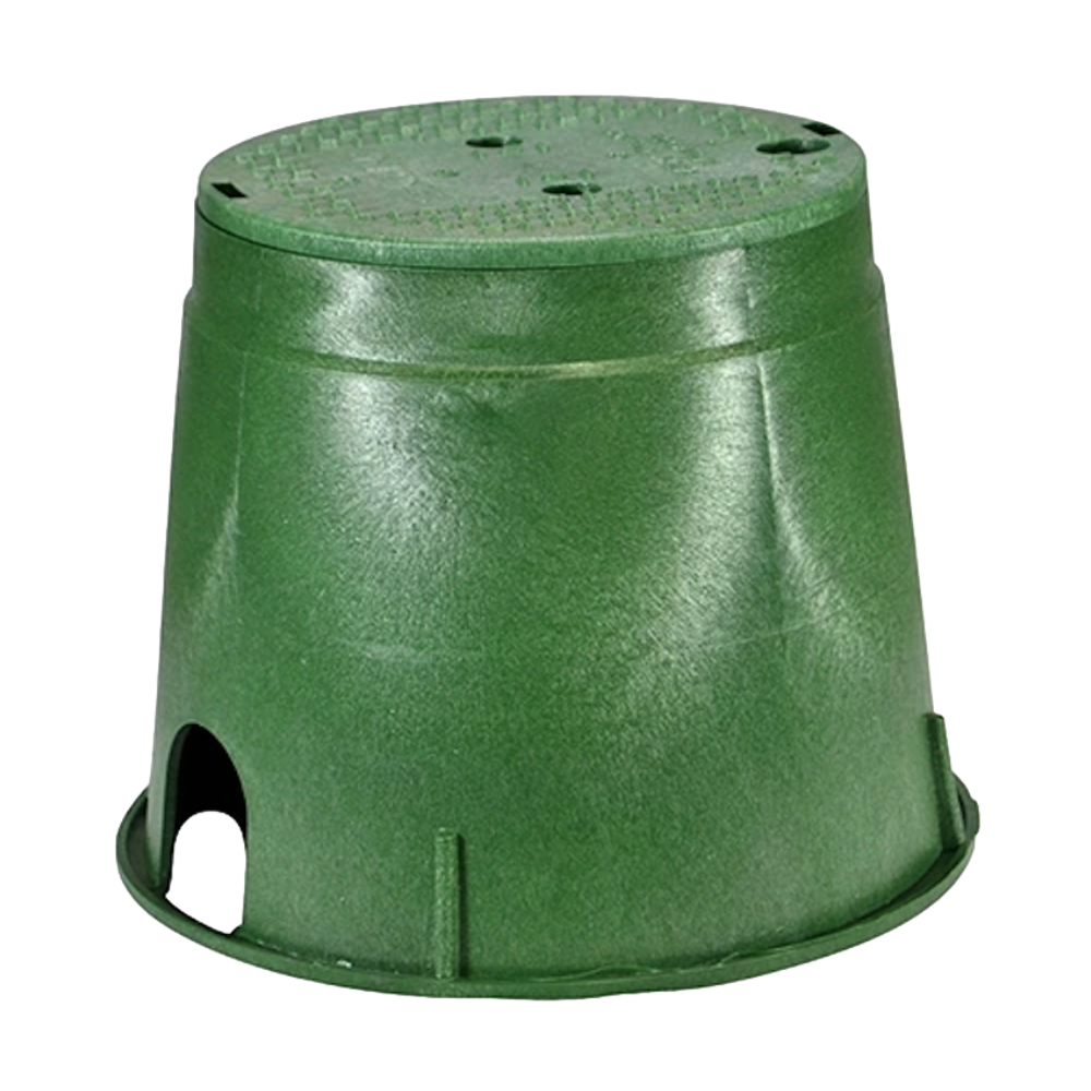 NDS - 112BC - Standard Valve Box Round 10 in. Green Box/Green Lid Overlapping ICV