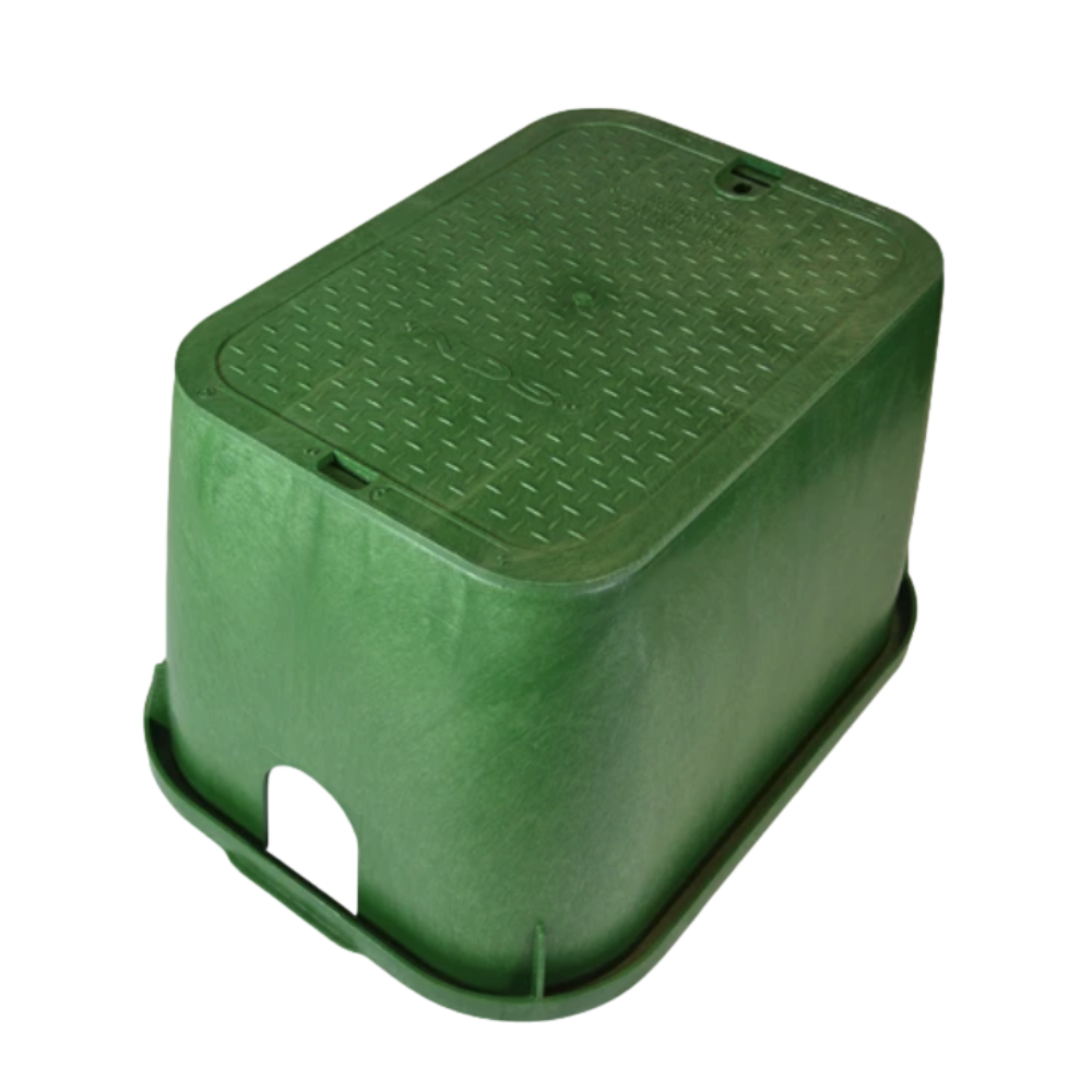 NDS - 114BC - Standard Valve Box Rectangle 14 in. x 19 in. x 12 in.H Green Box/Green Lid Overlapping ICV