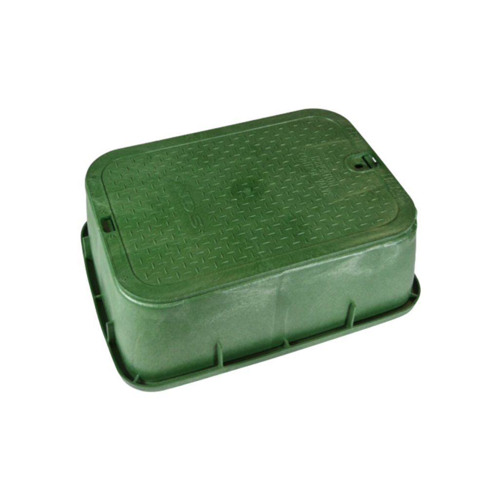 NDS - 116TBC - Standard Valve Box Tapered Rectangle 14 in. x 19 in. x 6 in.H Green Box/Green Lid Overlapping ICV