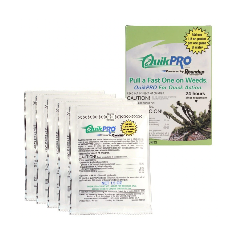 Roundup - 86703041 - Quikpro Dry Dose Pak Non Selective Water Dispersible Granule Herbicide 1.5 oz. x 5