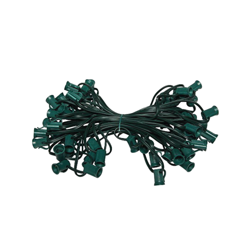 Seasonal Source - C9-100-G - C9 Socket Wire Spool SPT-1 100 ft. 12 in. Spacing Green Wire